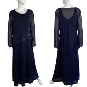 Studio I 2pc. Beaded Navy Blue Elegant Special Event Dress